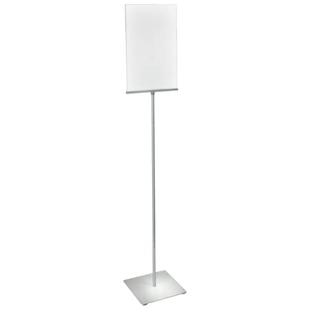 Azar Displays 11"x17" Pedestal Two-Sided Sign Holder Stand on Square Metal Base 300868